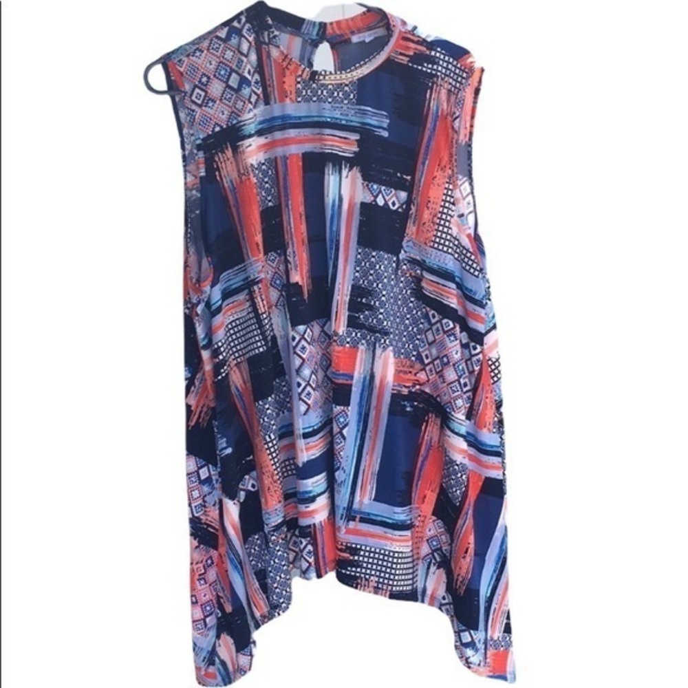 Abstract Ava James Flowy beautiful tank top in 3x